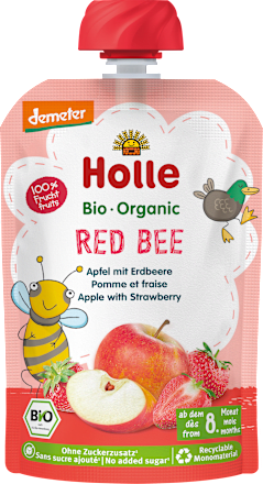 Quetschie Red Bee, Apfel & Erdbeere ab 8 Monaten, 100 g