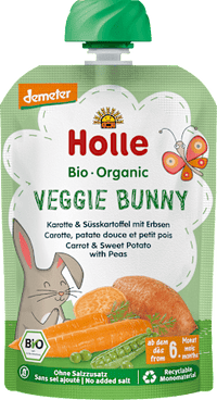 Quetschie Veggie Bunny, Karotte, Süsskartoffel mit Erbsen ab 6 Monaten, 100 g