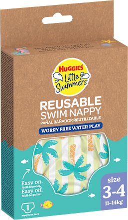 Herbruikbare zwemluier, tropisch palmmotief, 1 stuk