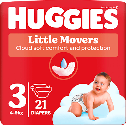 Windeln Little Movers Gr. 3 (4-9 kg), 21 St