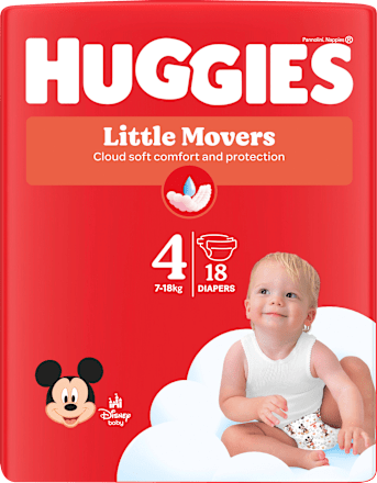 Windeln Little Movers Gr. 4 (7-18 kg), 18 St