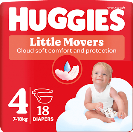 Windeln Little Movers Gr. 4 (7-18 kg), 18 St