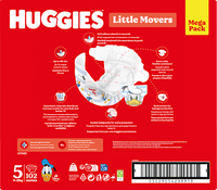 Luiers Little Movers Maat 5 (11-25 kg), megapak, 102 stuks