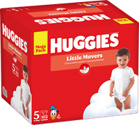 Luiers Little Movers Maat 5 (11-25 kg), megapak, 102 stuks
