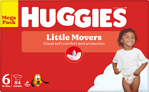 Windeln Little Movers Gr. 6 (15-30 kg), Mega-Pack, 84 St Huggies