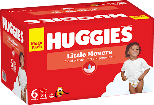 Windeln Little Movers Gr. 6 (15-30 kg), Mega-Pack, 84 St Huggies
