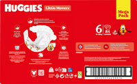 Windeln Little Movers Gr. 6 (15-30 kg), Mega-Pack, 84 St Huggies