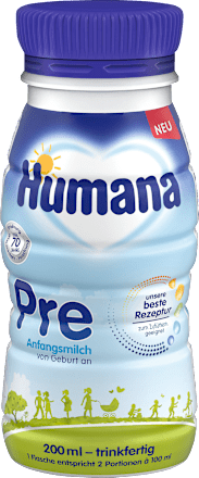 Anfangsmilch Pre trinkfertig von Geburt an, 200 ml