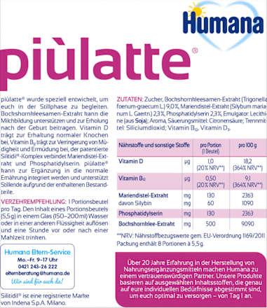 Piulatte mit Bockshornklee, 44 g