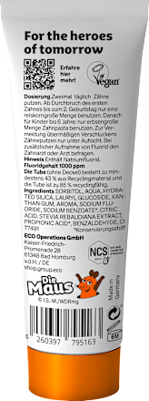 Zahnpasta Kinder Die Sendung mit der Maus Aprikose, 0-6 Jahren, 75 ml