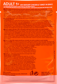 Nat kattenvoer, Delights, Kip &amp; Kalkoen in Saus, 85 g