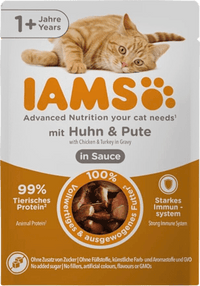 Nassfutter Katze mit Huhn & Pute in Sauce, 85 g