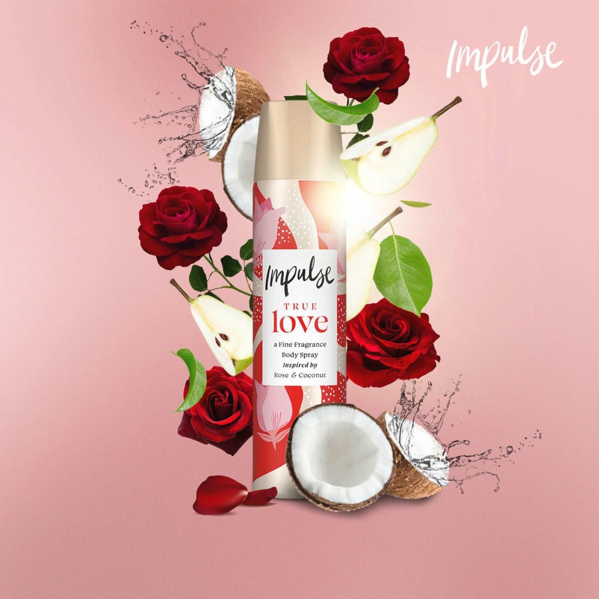 Impulse Deospray True Love Rose & Coconut, 75 ml