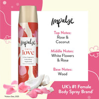 Impulse Deospray True Love Rose & Coconut, 75 ml