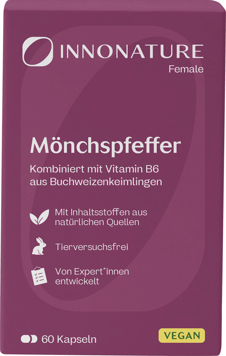 INNONATURE Mönchspfeffer + Vitamin B6 Kapseln, 22,8 g