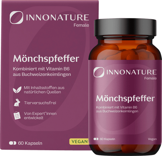 INNONATURE Mönchspfeffer + Vitamin B6 Kapseln, 22,8 g