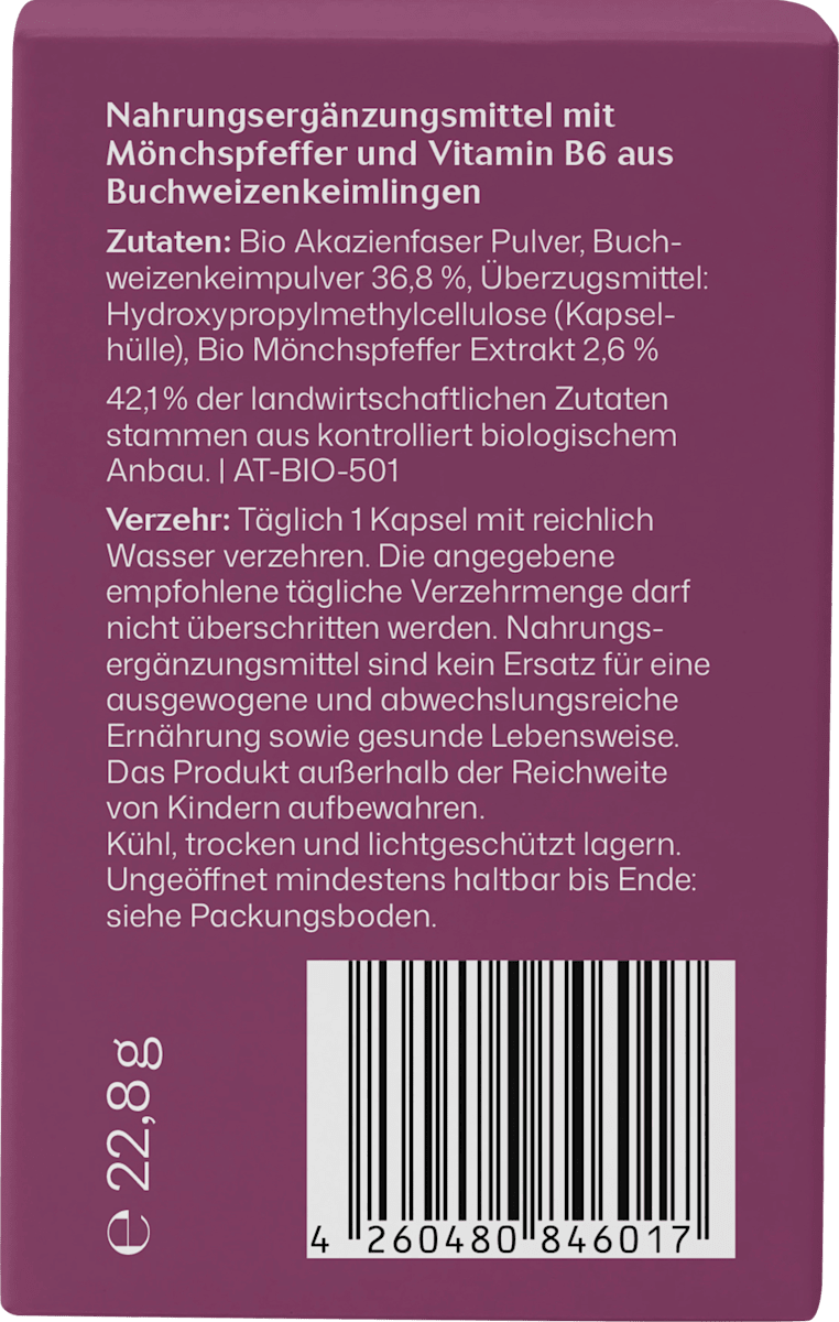 INNONATURE Mönchspfeffer + Vitamin B6 Kapseln, 22,8 g