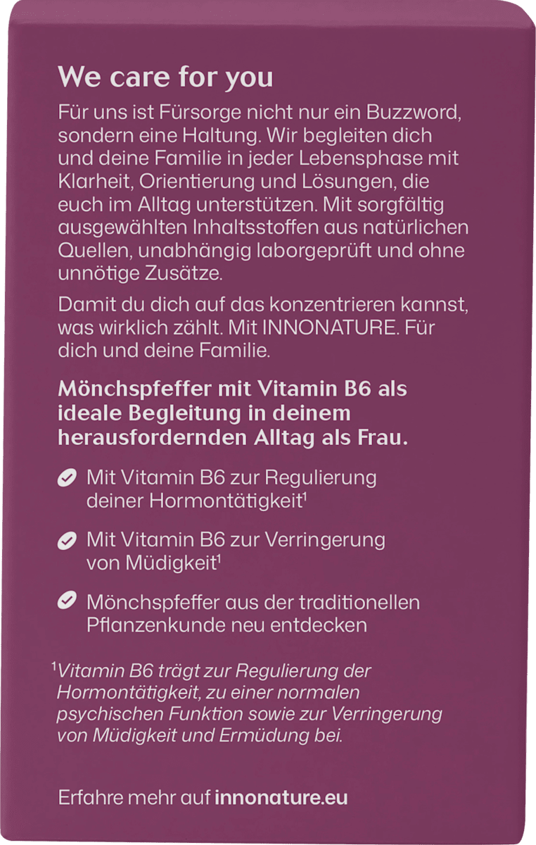 INNONATURE Mönchspfeffer + Vitamin B6 Kapseln, 22,8 g