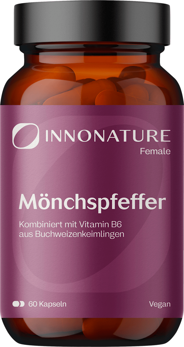 INNONATURE Mönchspfeffer + Vitamin B6 Kapseln, 22,8 g