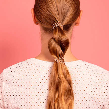 Haarelastiekje Slim Pink Monocle, 3 stuks