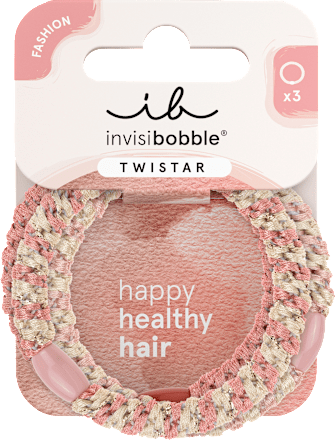 Haarelastiek Twistar Blush Braids, 3 stuks