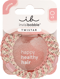 Haarelastiek Twistar Blush Braids, 3 stuks
