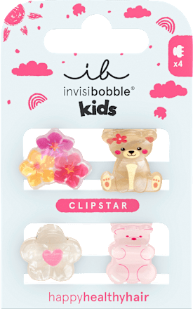 invisibobble Haarklammern Clipstar Kids Bearly Bloomed, 4 St