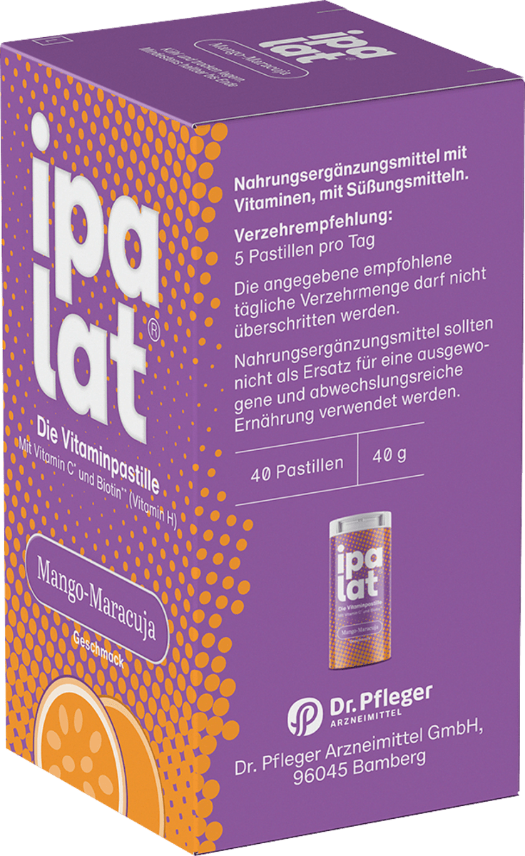 ipalat Die Vitaminpastille Mango-Maracuja Geschmack 40 St, 40 g
