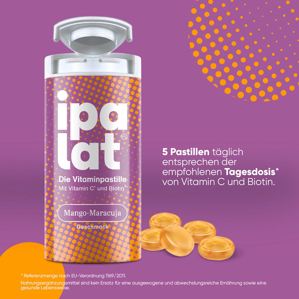 ipalat Die Vitaminpastille Mango-Maracuja Geschmack 40 St, 40 g