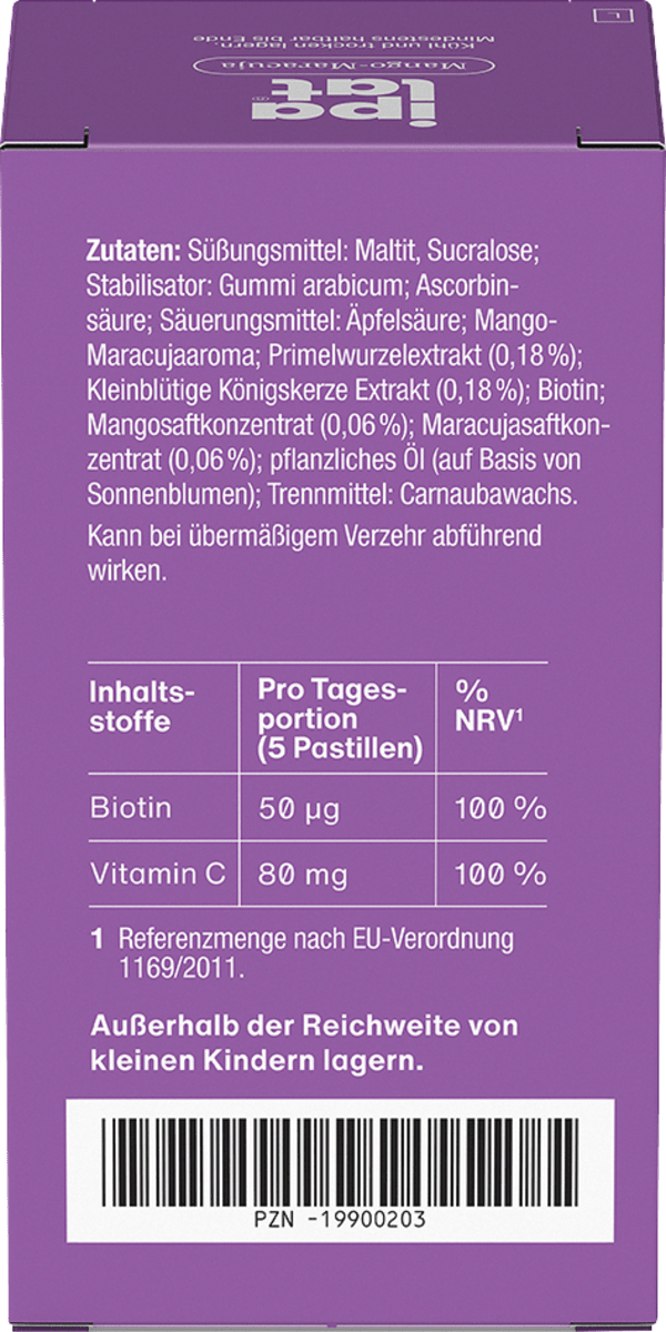 ipalat Die Vitaminpastille Mango-Maracuja Geschmack 40 St, 40 g