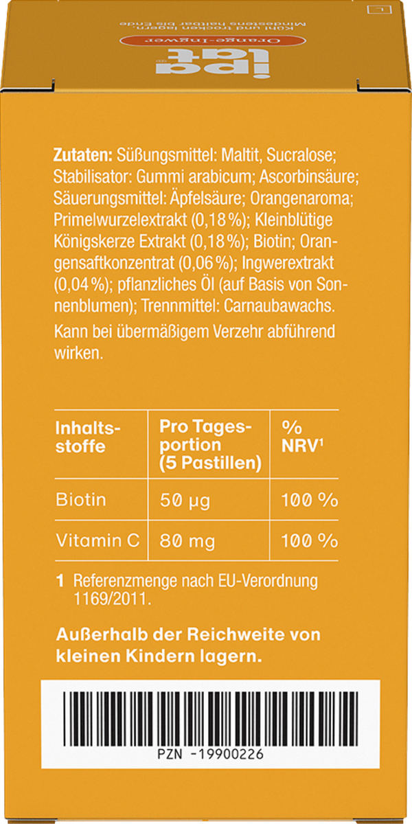 Die Vitaminpastille Orange-Ingwer Geschmack 40 St, 40 g
