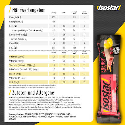 Cranberry energiereep, 40 g