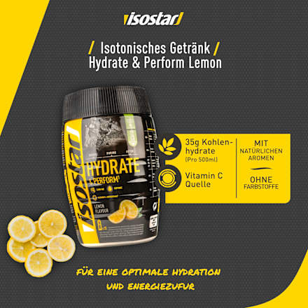 Iso Getränkepulver Hydrate & Perform Lemon, 400 g