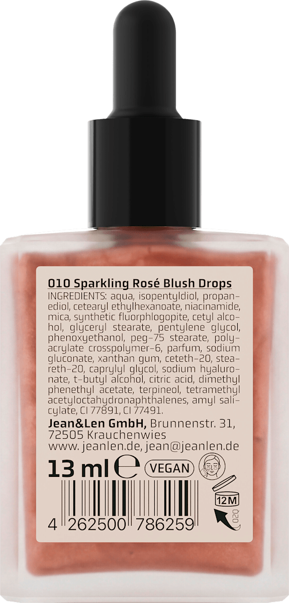 Jean&Len Blush The Liquid Glow Drops 010 Sparkling Rosé, 13 ml