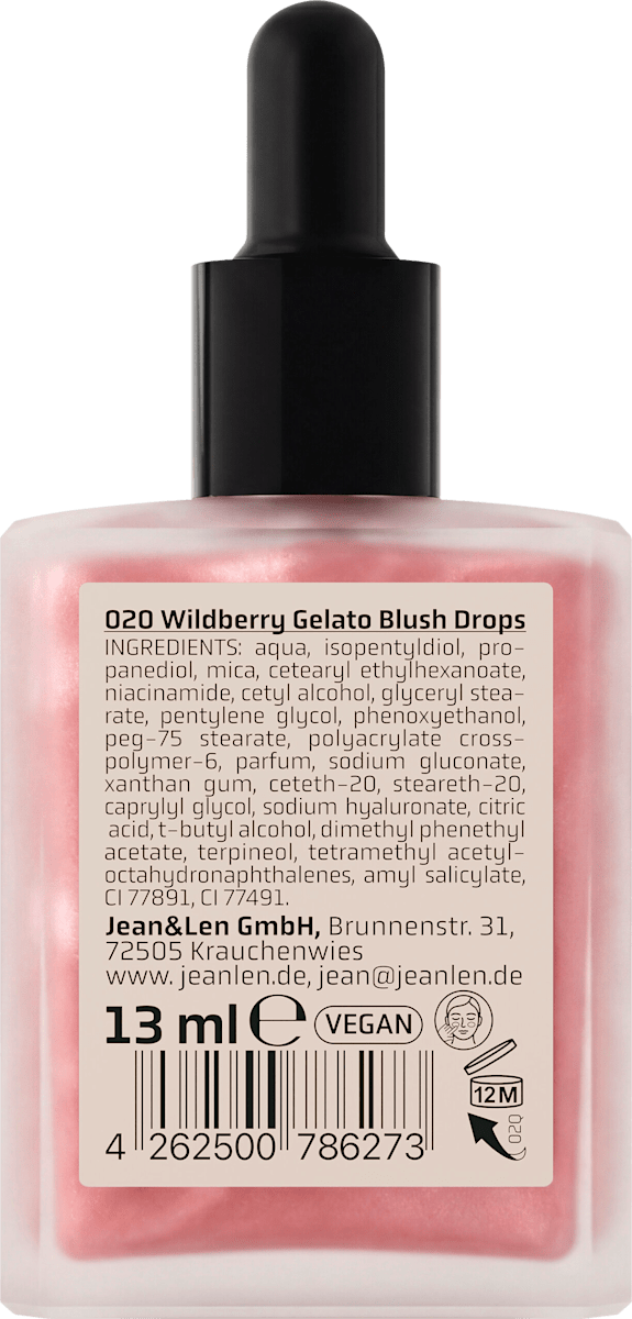 Jean&Len Blush The Liquid Glow Drops 020 Wildberry Gelato, 13 ml