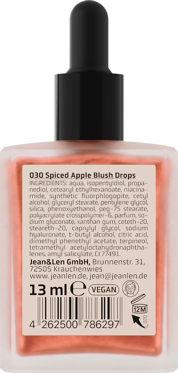 Jean&Len Blush The Liquid Glow Drops 030 Spiced Apple, 13 ml