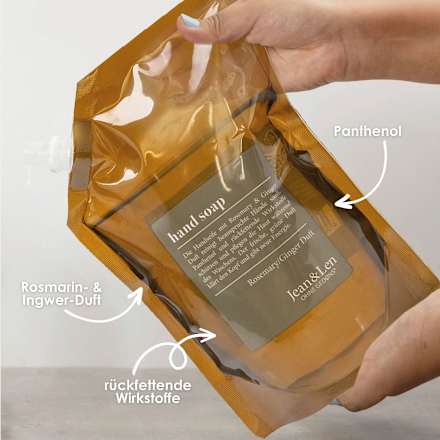 Vloeibare zeep rozemarijn &amp; gember, navulverpakking, 0,5 l
