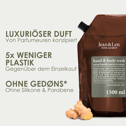 Flüssigseife rosemary & ginger, Rosmarin & Ingwer, Nachfüllpack, 1,5 l
