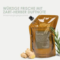 Vloeibare zeep rozemarijn &amp; gember, navulverpakking, 0,5 l