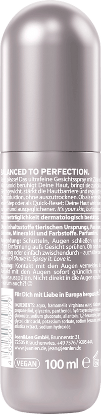 Jean&Len Gesichtsspray Multipurpose Mist Zink, 100 ml