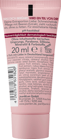 Jean&Len Handcreme I love you berry much, Reisegröße, 20 ml