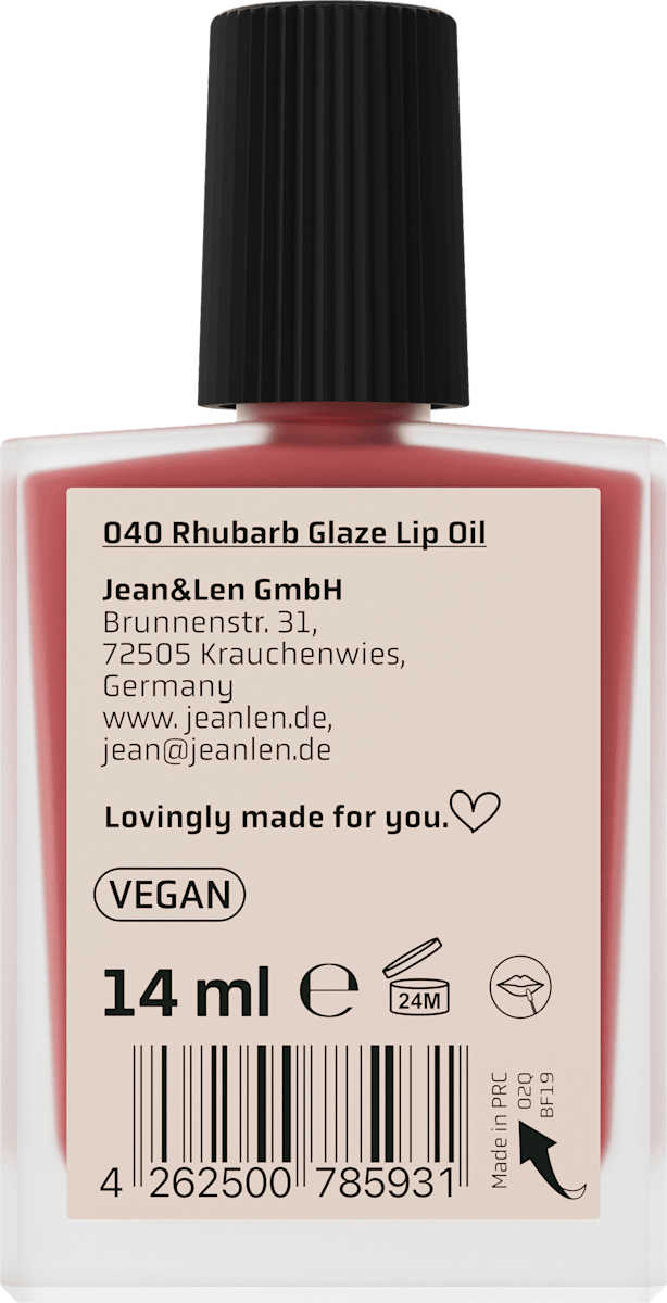 Jean&Len Lippenöl The Tinted Glow 040 Rhubarb Glaze, 14 ml