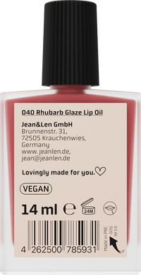 Jean&Len Lippenöl The Tinted Glow 040 Rhubarb Glaze, 14 ml