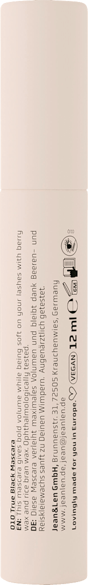 Jean&Len Mascara The Volume Obsession 010 True Black, 12 ml