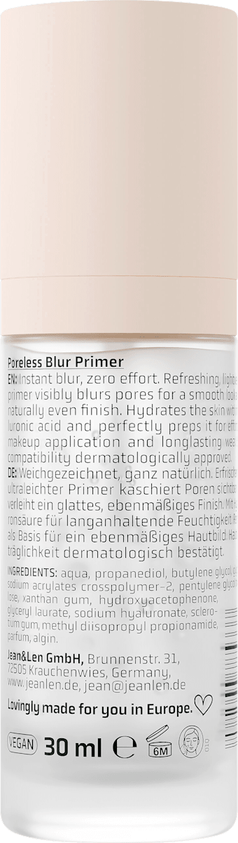 Jean&Len Primer The Poreless Pro Blur, 30 ml