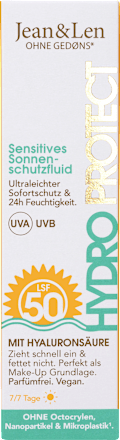 Sonnenfluid Gesicht sensitiv, hydro protect, LSF 50, 50 ml