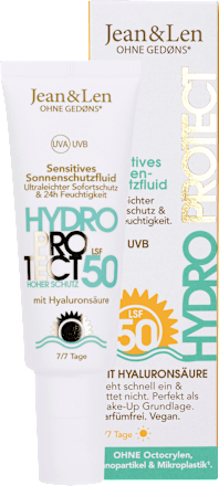 Sonnenfluid Gesicht sensitiv, hydro protect, LSF 50, 50 ml