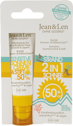 Sonnenschutz Kombi Gesicht Creme & Stift, LSF 50+, 1 St Jean&Len