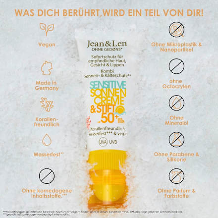 Sonnenschutz Kombi Gesicht Creme & Stift, LSF 50+, 1 St Jean&Len
