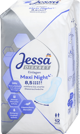 Maxi Nacht Incontinentie Pads, 12 stuks